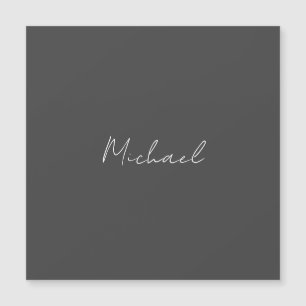 Grey White Handwritten Minimalist Your Name
