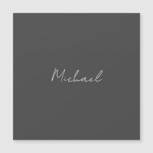Grey White Handwritten Minimalist Your Name