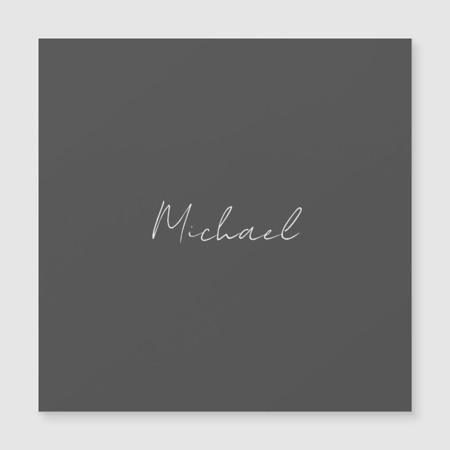 Grey White Handwritten Minimalist Your Name (Front)