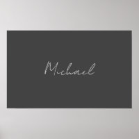 Grey White Handwritten Minimalist Your Name