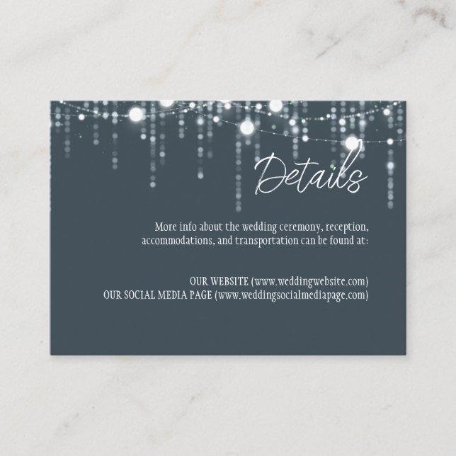 Grey & White Hanging Lights Enclosure Card (Front)
