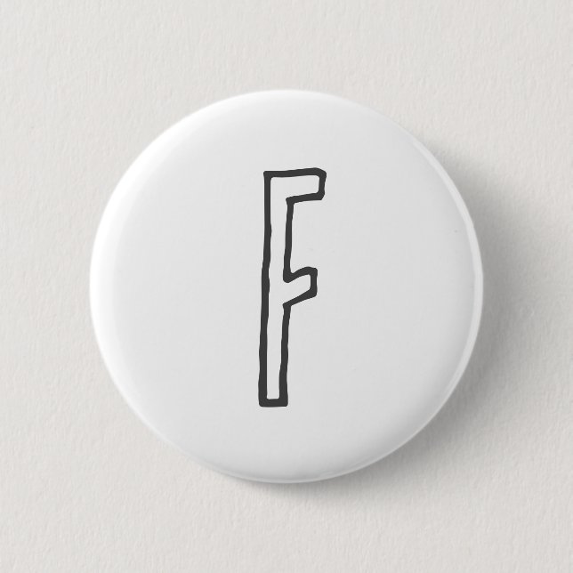 Grey & White Initial Letter Monogrammed Plain 6 Cm Round Badge (Front)