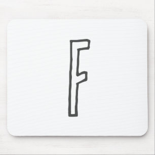 Grey & White Initial Letter Monogrammed Plain Mouse Mat