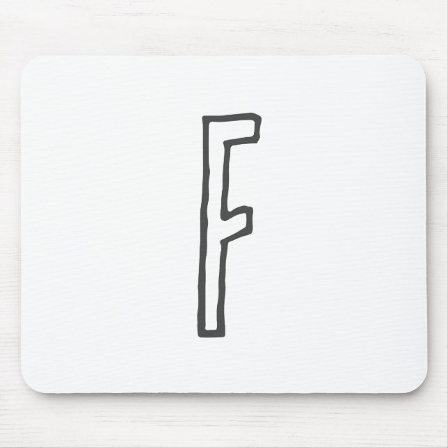 Grey & White Initial Letter Monogrammed Plain Mouse Mat (Front)