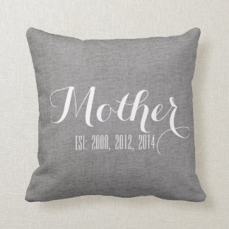 Grey White Linen Personalised Mother's Day Gift Cushion