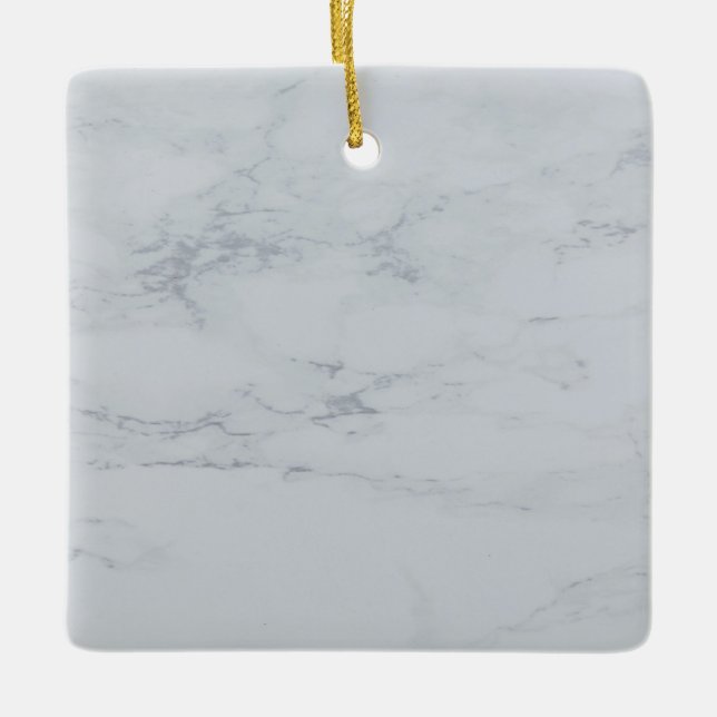 grey  white marble Ceramic Square Ornament (Front)
