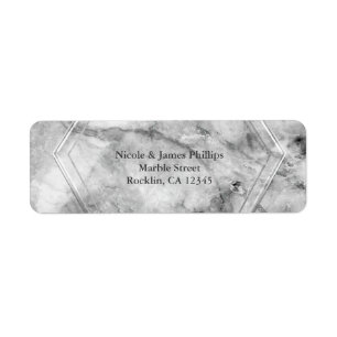 Grey & White Marble Glam Wedding Invitation