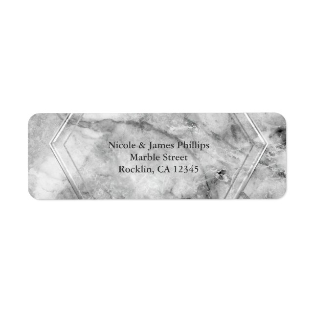 Grey & White Marble Glam Wedding Invitation (Front)