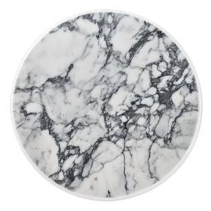 Grey White Marble Pattern Ceramic Knob