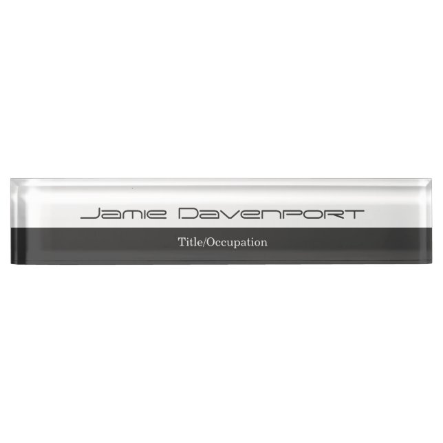 Grey White Minimal Modern Bold Nameplate (Front)