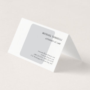 Grey White Minimalist Classical Professional Business Card