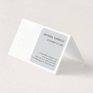 Grey White Minimalist Classical Professional Business Card