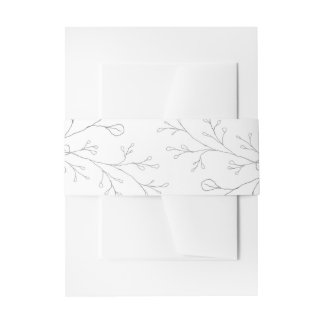 Grey & White Minimalistic Wedding Invitation Belly Band