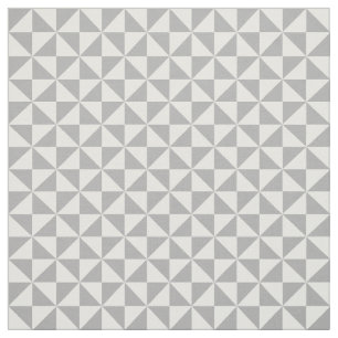 Grey White Modern Triangles Pattern Fabric