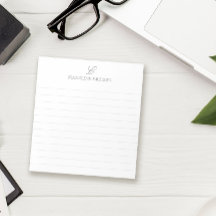 Grey & White Monogram Lined