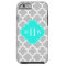 Grey White Moroccan #5 Brt Aqua 3 Initial Monogram