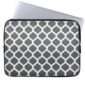 Grey & White Moroccan Laptop Sleeve