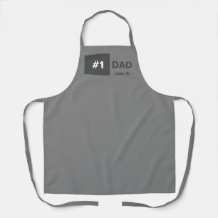 Grey White Number One Dad  Apron