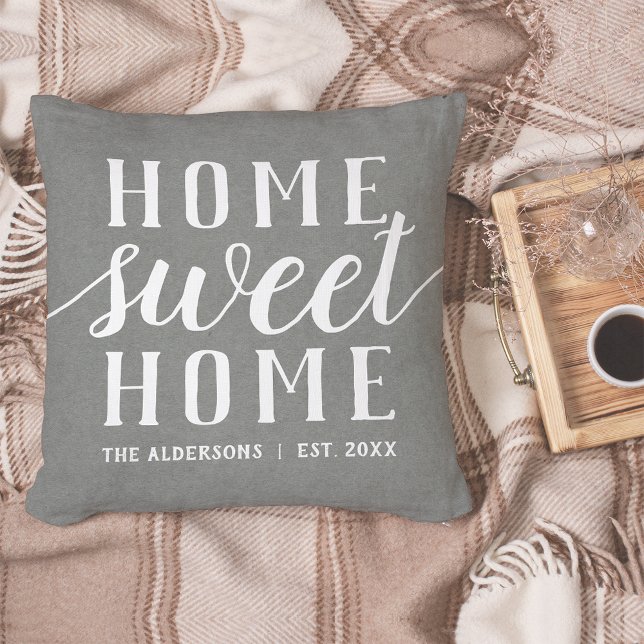 Grey & White Personalised Home Sweet Home Cushion (Creator Uploaded)