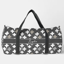 Grey & White Plus Large Duffel Bag