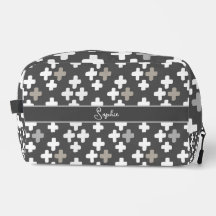 Grey & White Plus Toiletry Bag 