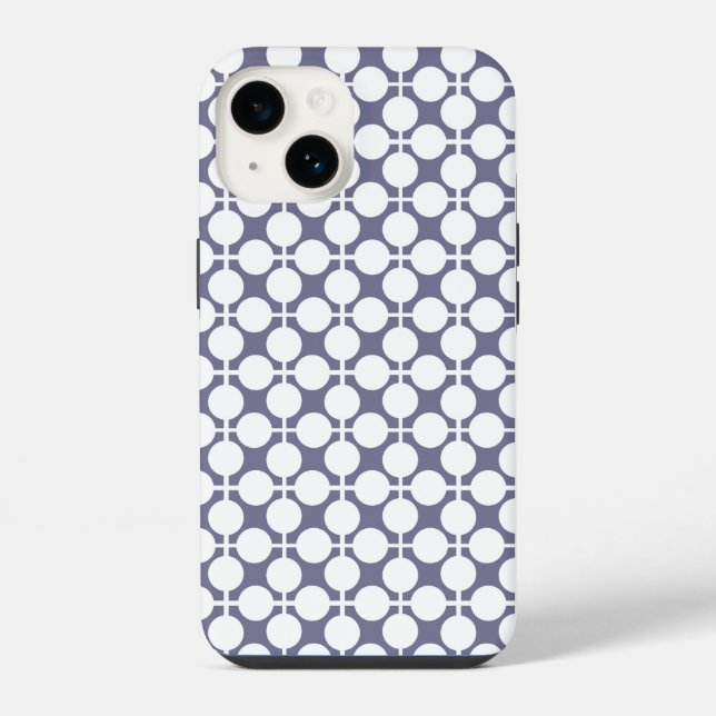 grey white polka dot and check pattern iPhone case (Back)