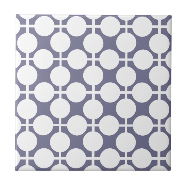 grey white polka dot and check pattern tile (Front)