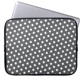 Grey & White Polka Dot Laptop Sleeve
