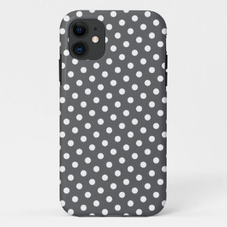 Grey & White Polka Dot Pattern iPhone 5 Case