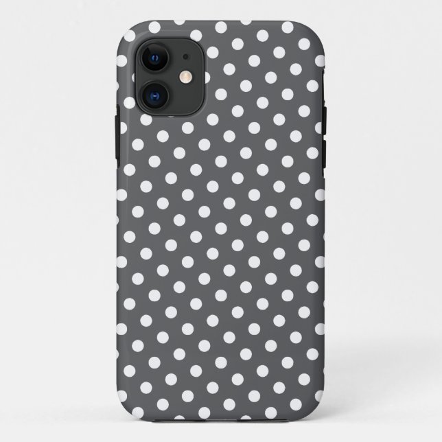 Grey & White Polka Dot Pattern iPhone 5 Case (Back)