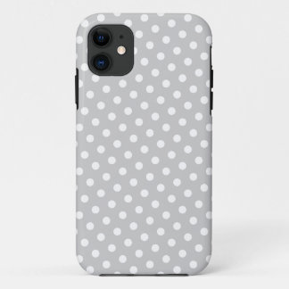 Grey & White Polka Dot Pattern iPhone 5 Case