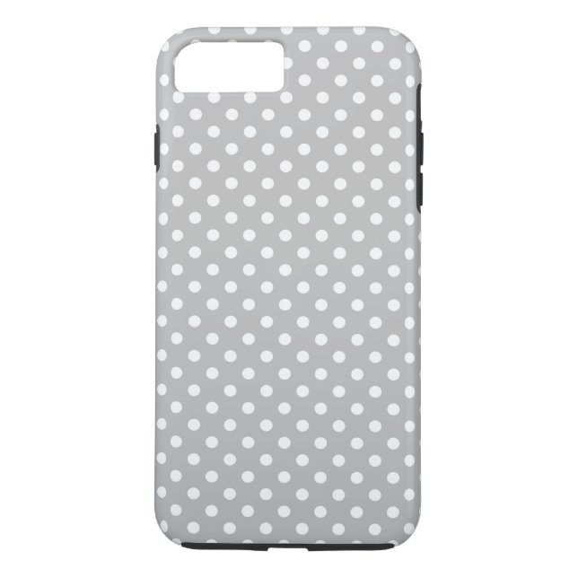 Grey White Polka Dots Pattern Case-Mate iPhone Case (Back)