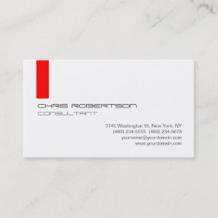Grey White Red Attractive Business Card