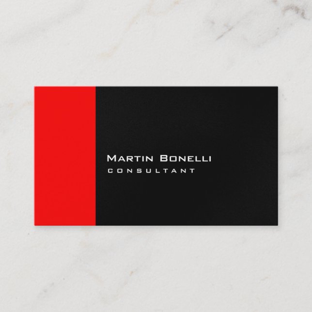 Grey White Red Stripe Business Card (Front)