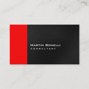 Grey White Red Stripe Business Card