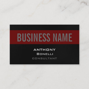 Grey White Red Stripe Charming Business Card