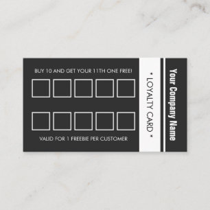 Grey White Simple Border 10 Punch Loyalty Card