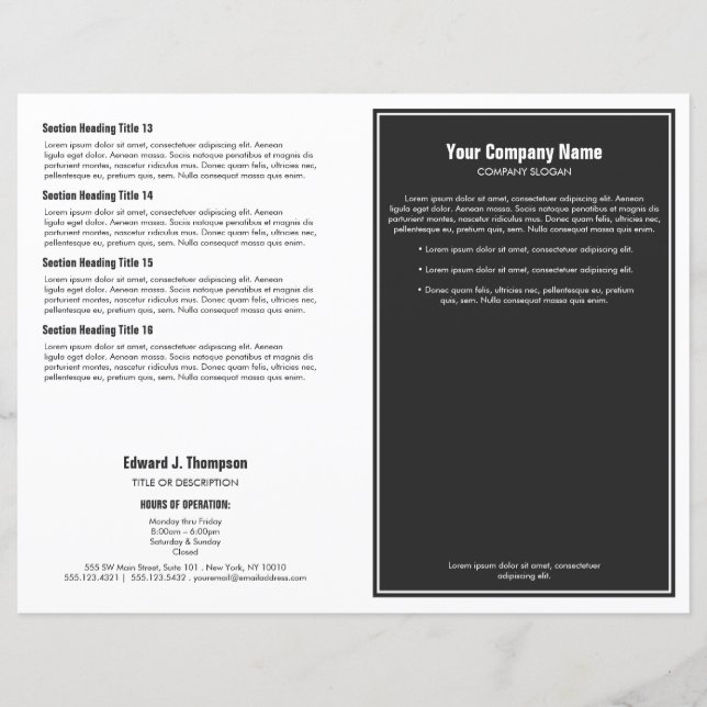 Grey White Simple Border Brochure (Front)