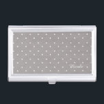 Grey & White Small Polka Dots Modern Chic Business Card Holder<br><div class="desc">Grey & White Small Polka Dots Modern Chic  Business Card Holder. Customise with any text or leave it blank.</div>