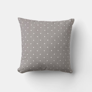 Grey & White Small Polka Dots Modern Chic Cushion