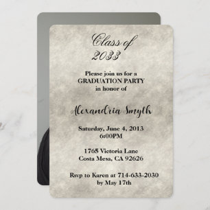 Grey White Smoke Graduation Your Photo Invitation