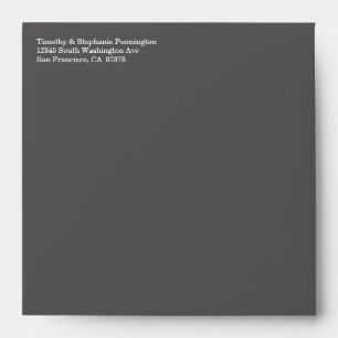Grey + white snowflakes winter wedding envelope