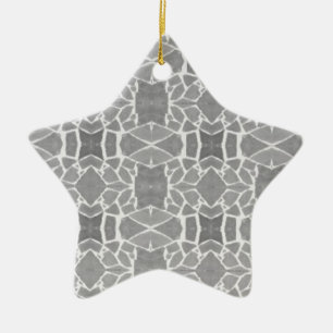 Grey White Stone Tiles Mosaic Pattern Ceramic Tree Decoration