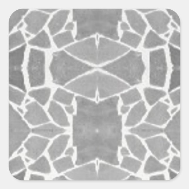 Grey White Stone Tiles Mosaic Pattern Square Sticker (Front)