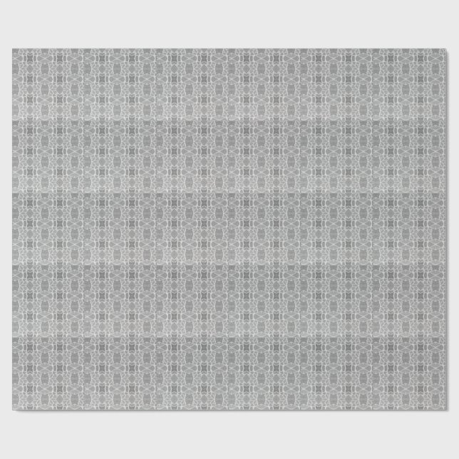 Grey White Stone Tiles Mosaic Pattern Wrapping Paper (Flat)