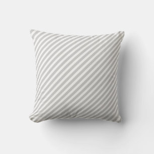 Grey & White Striped Throw Pillows