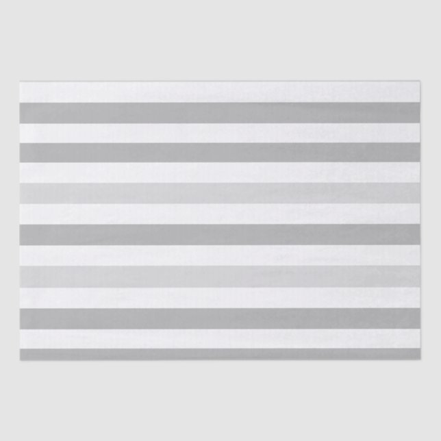 Grey White Stripes  Tissue Paper (Front)