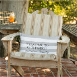 Grey white stripes welcome porch family name lumbar cushion<br><div class="desc">Modern grey white stripes welcome to our porch script,   family name outdoor Pillow
You can personalise it and add your own text and name.</div>