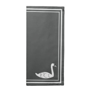 Grey & White Swan Napkin