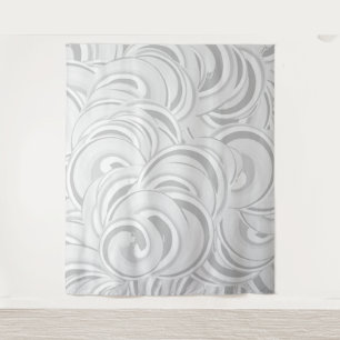 Grey White Swirls Pattern Tapestry